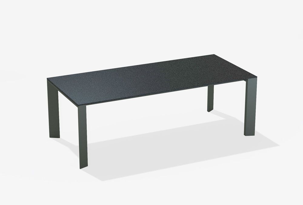 FASTGrande Arche Rectangular table with top in speckled aluminium长餐桌
